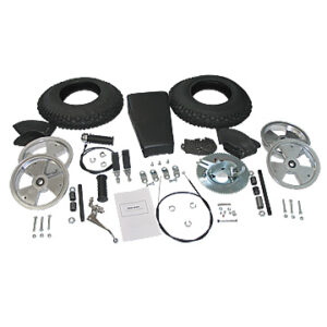 MINIBIKE COMPONENTS LESS FRAME & FORK, 8″ ALUMINUM TRI-STAR WHEEL